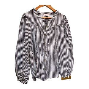 Universal Thread Stripes Blouse with Puff Sleeves